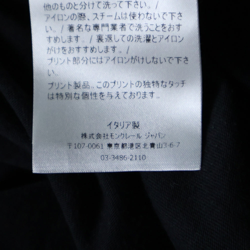 MONCLER(モンクレール) 21AW ×FRGMT HIROSHI FUJIWARA MAGLIA T-SHIRT フラグメント ヒロシ フジワラ マリア ロゴプリント クルーネック 半袖Tシャツ ブラック G209U8C00008