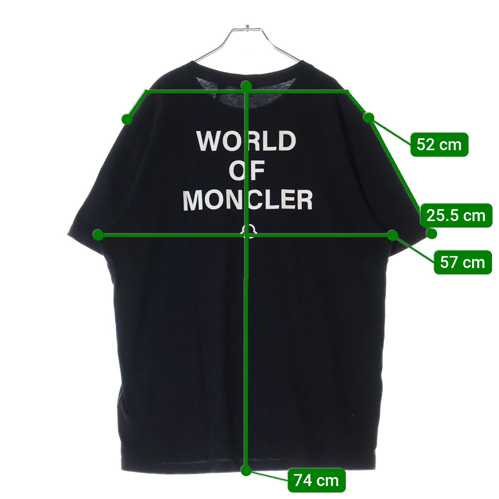 MONCLER(モンクレール) 21AW ×FRGMT HIROSHI FUJIWARA MAGLIA T-SHIRT フラグメント ヒロシ フジワラ マリア ロゴプリント クルーネック 半袖Tシャツ ブラック G209U8C00008