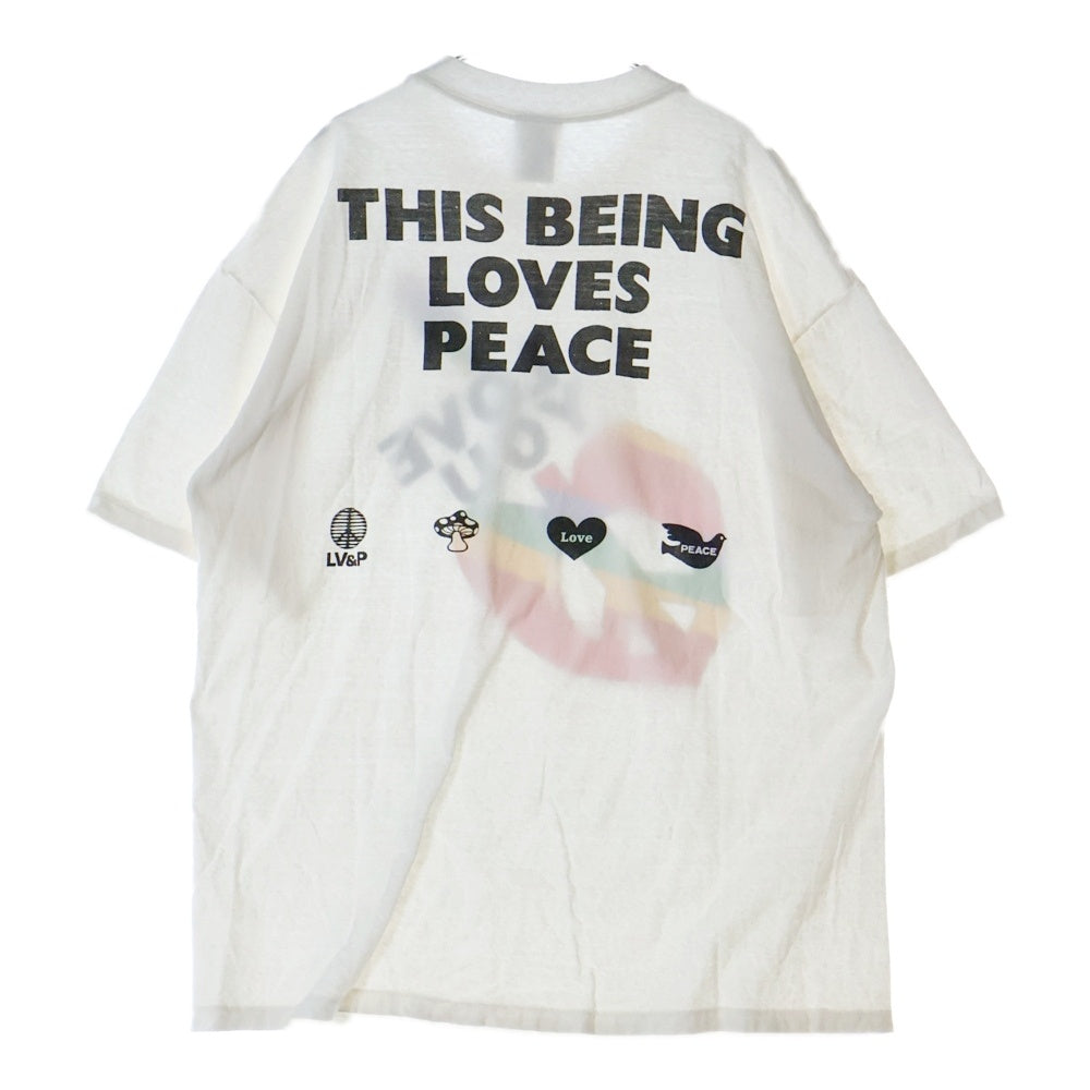 READY MADE(レディメイド) 24SS T SHIRT PEACE ピースプリント 半袖Tシャツ ホワイト RE-CO-WH-00-00-274