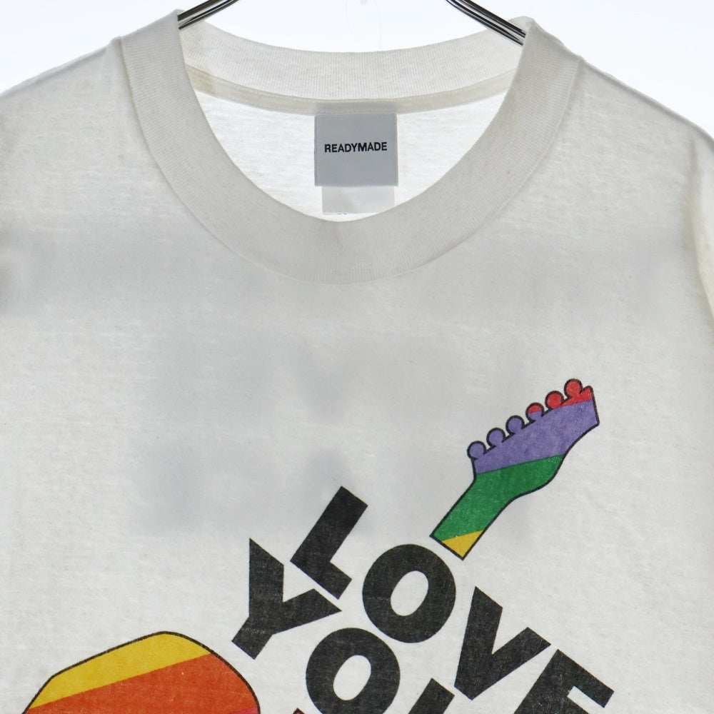 READY MADE(レディメイド) 24SS T SHIRT PEACE ピースプリント 半袖Tシャツ ホワイト RE-CO-WH-00-00-274