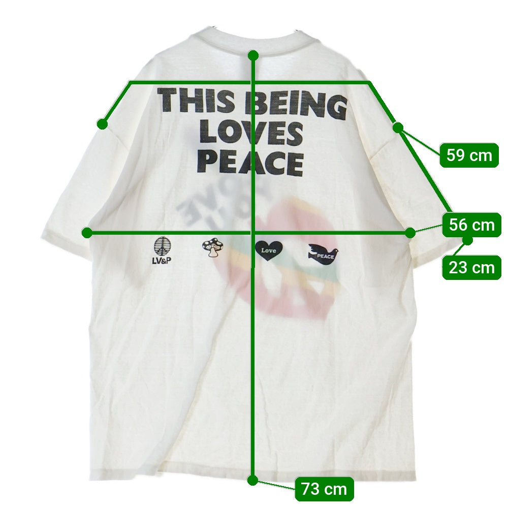 READY MADE(レディメイド) 24SS T SHIRT PEACE ピースプリント 半袖Tシャツ ホワイト RE-CO-WH-00-00-274
