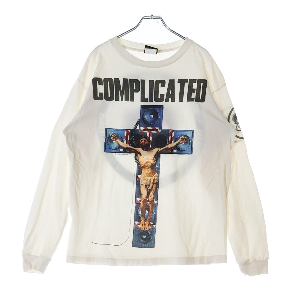 SAINT MICHAEL(セントマイケル) 23AW ×KOSUKE KAWAMURA KK_LS TEE カワムラコウスケ ヴィンテージ加工 ロングスリーブカットソー 長袖Tシャツ ホワイト SM-A23-0000-C19