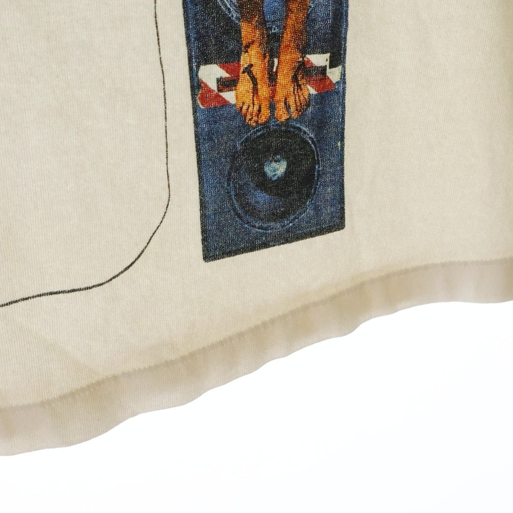 SAINT MICHAEL(セントマイケル) 23AW ×KOSUKE KAWAMURA KK_LS TEE カワムラコウスケ ヴィンテージ加工 ロングスリーブカットソー 長袖Tシャツ ホワイト SM-A23-0000-C19