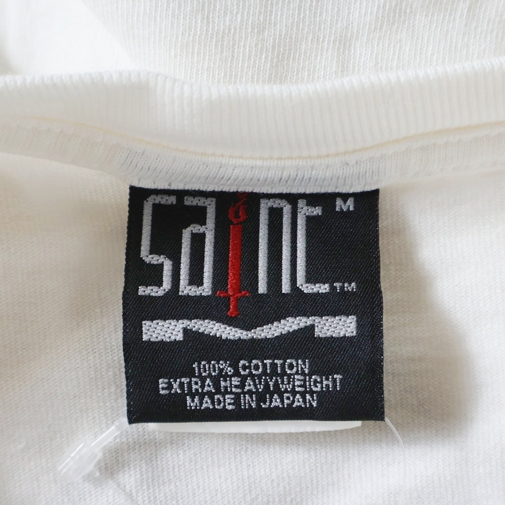 SAINT MICHAEL(セントマイケル) 23AW ×KOSUKE KAWAMURA KK_LS TEE カワムラコウスケ ヴィンテージ加工 ロングスリーブカットソー 長袖Tシャツ ホワイト SM-A23-0000-C19