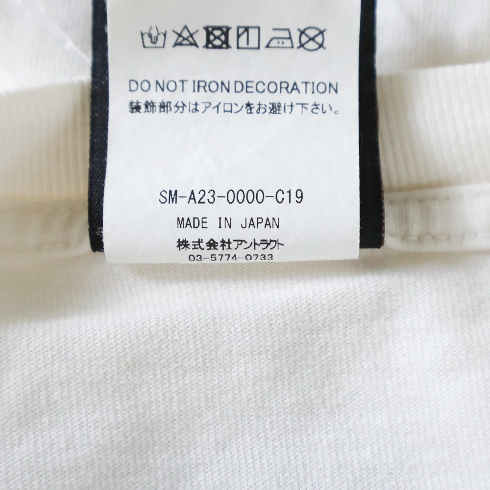 SAINT MICHAEL(セントマイケル) 23AW ×KOSUKE KAWAMURA KK_LS TEE カワムラコウスケ ヴィンテージ加工 ロングスリーブカットソー 長袖Tシャツ ホワイト SM-A23-0000-C19