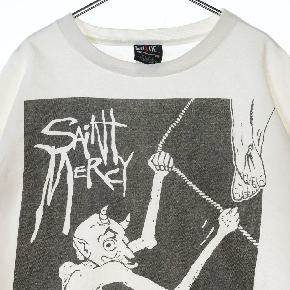 SAINT MICHAEL(セントマイケル) 23SS SS TEE/MERCY デビルプリント 半袖Tシャツ カットソー ホワイト SM-S23-0000-019