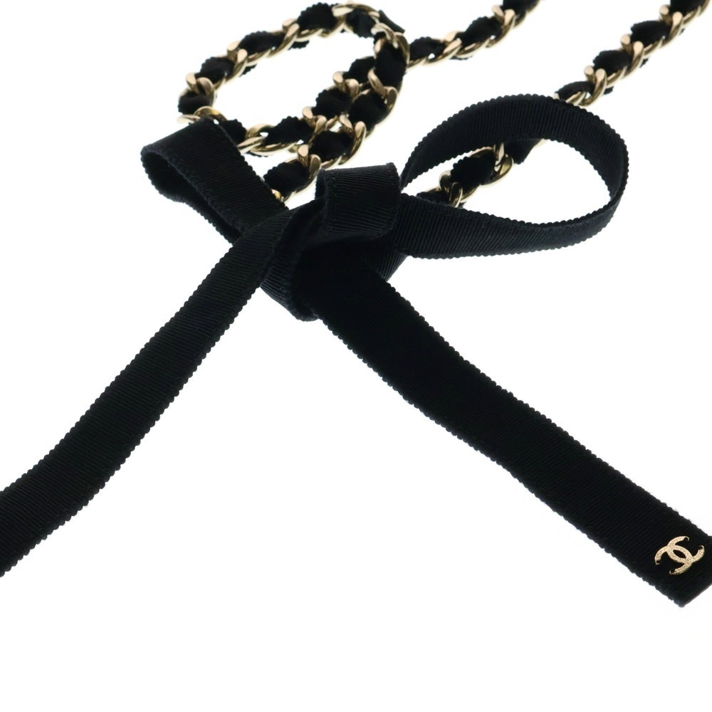 CHANEL(シャネル) ココマーク レザー チェーン リボンベルト ブラック G20C レディース