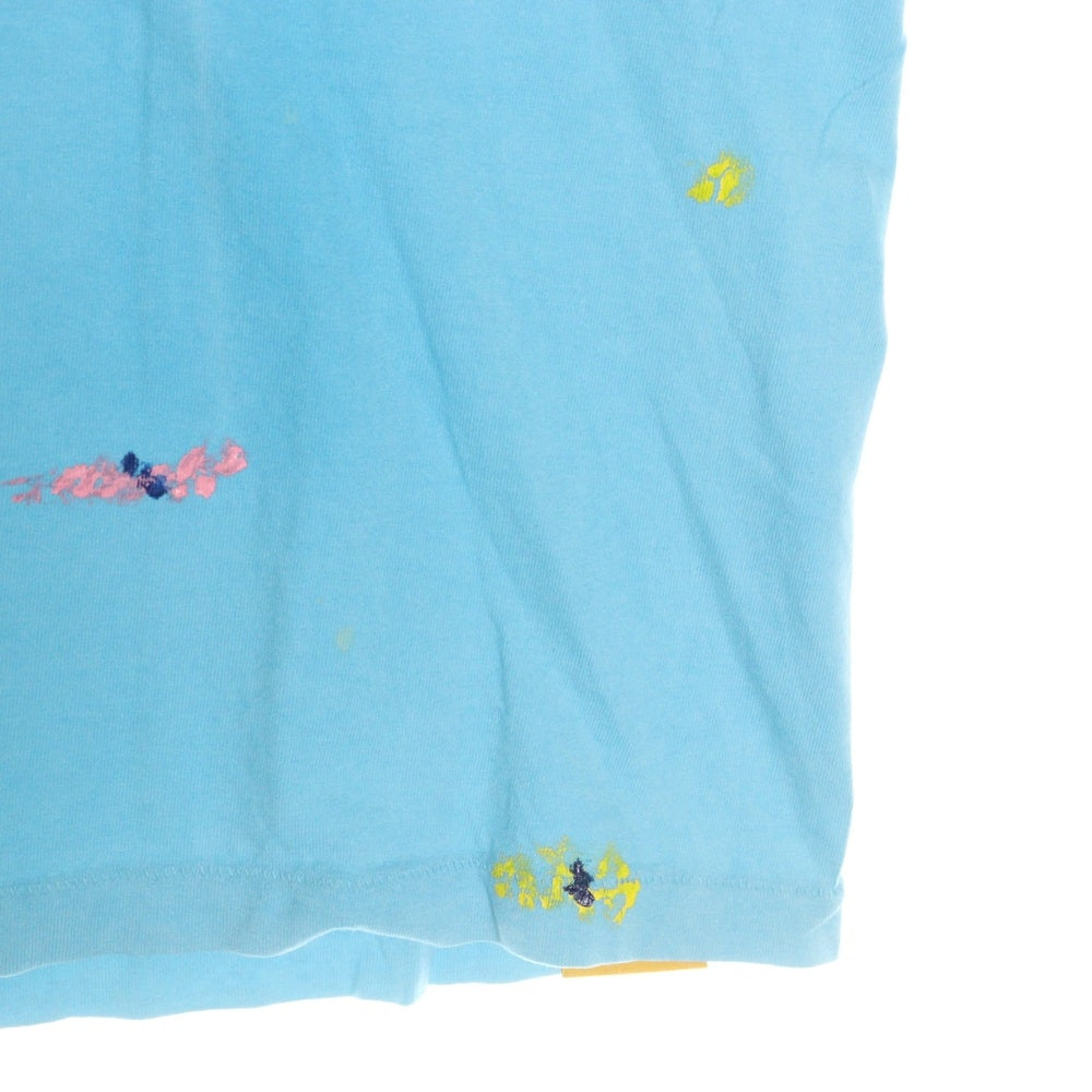 GALLERY DEPT.(ギャラリーデプト) Turquoise Paint Splatter Logo Tee 胸ポケット ロゴプリント ペイントデザイン半袖Tシャツ ターコイズ