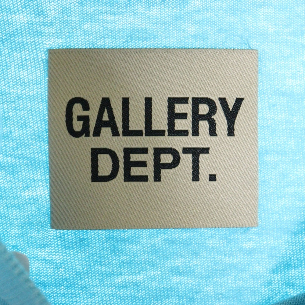 GALLERY DEPT.(ギャラリーデプト) Turquoise Paint Splatter Logo Tee 胸ポケット ロゴプリント ペイントデザイン半袖Tシャツ ターコイズ