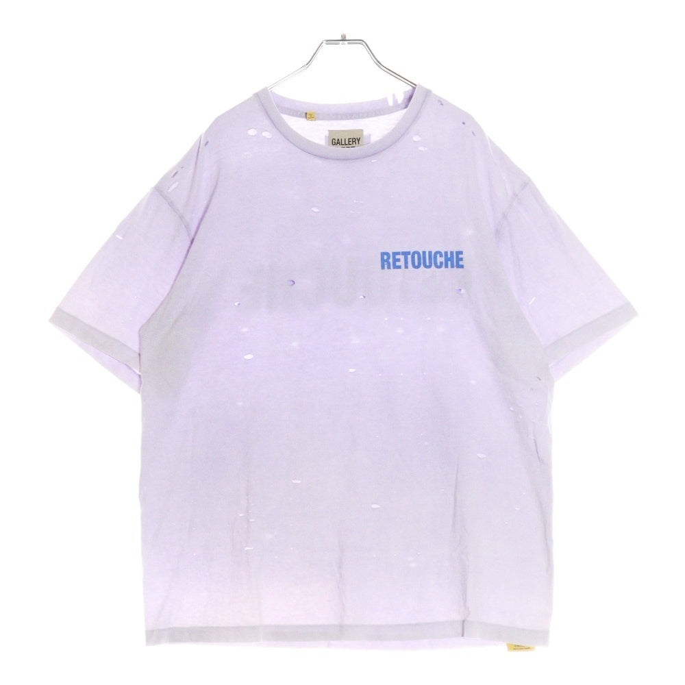 GALLERY DEPT.(ギャラリーデプト) Retouche Damaged French Tee ダメージ加工 ロゴプリント半袖Tシャツ パープル