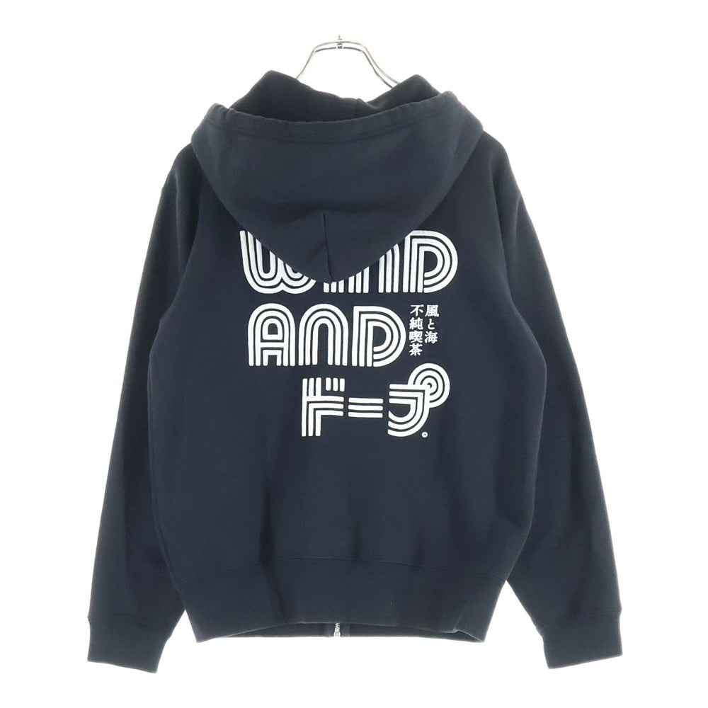 WIND AND SEA(ウィンダンシー) ロゴ刺繍 ジップアップフーディー パーカー ブラック WDS-KSDP-01