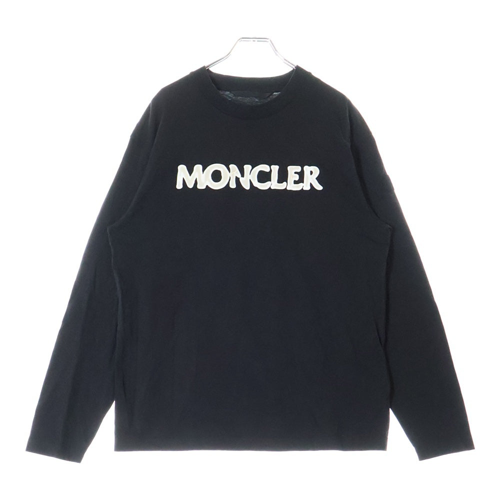 MONCLER(モンクレール) 24AW LS T-SHIRT エナメルロゴ 長袖Tシャツ ロンT カットソー ブラック J20918D00004