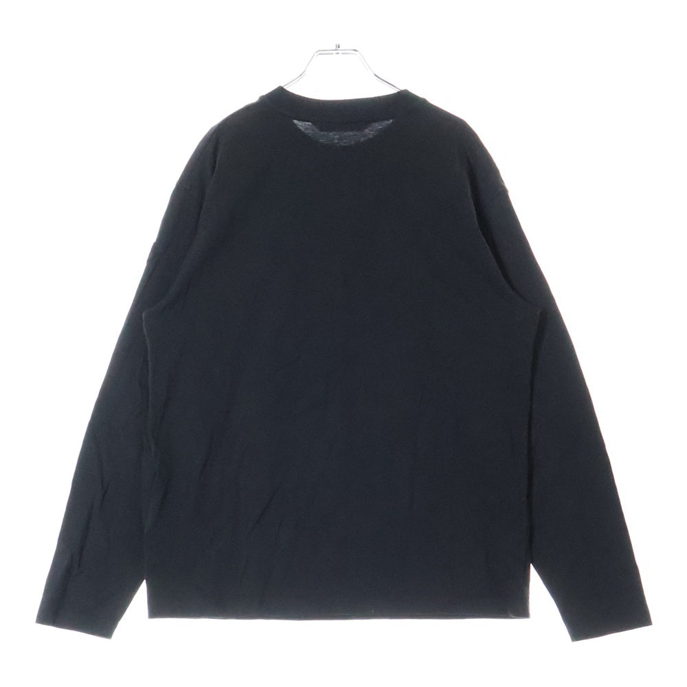 MONCLER(モンクレール) 24AW LS T-SHIRT エナメルロゴ 長袖Tシャツ ロンT カットソー ブラック J20918D00004
