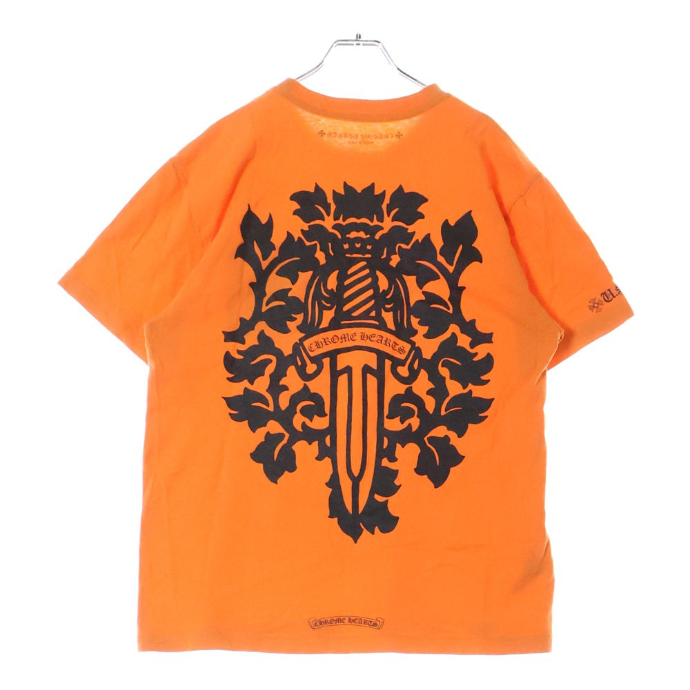 CHROME HEARTS(クロムハーツ) USA Limited Vigne Dagger Print Tee USA限定 ヴァインダガープリント 半袖Tシャツ カットソー オレンジ