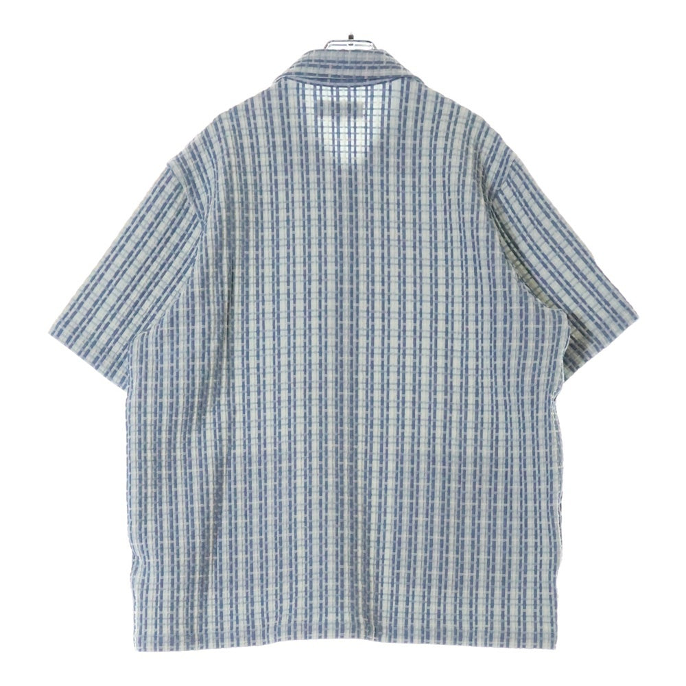 KITH(キス) 25SS Bubble Check Short Sleeve Boxy Collared Overshirt バブルチェック ショート スリーブ ボックスカラー オーバーシャツ 半袖シャツ ブルー