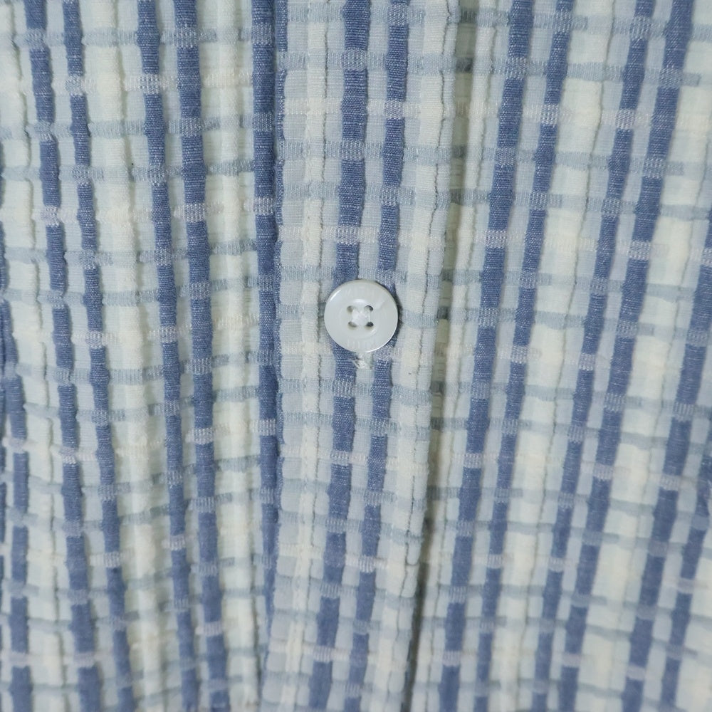 KITH(キス) 25SS Bubble Check Short Sleeve Boxy Collared Overshirt バブルチェック ショート スリーブ ボックスカラー オーバーシャツ 半袖シャツ ブルー