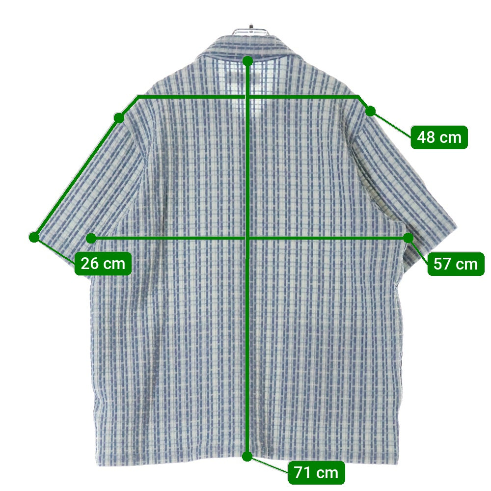 KITH(キス) 25SS Bubble Check Short Sleeve Boxy Collared Overshirt バブルチェック ショート スリーブ ボックスカラー オーバーシャツ 半袖シャツ ブルー