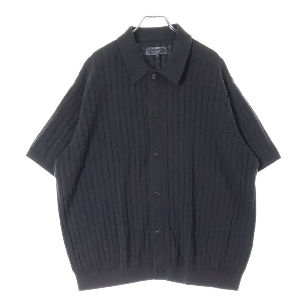 KITH(キス) 25SS Rhys Knit Stripe Buttondown リース ニットストライプ ボタンダウン 半袖シャツ ブラウン