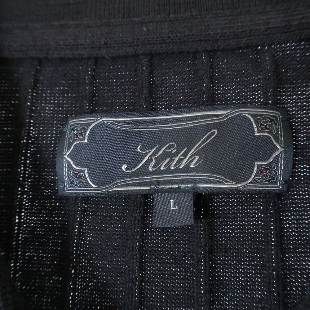 KITH(キス) 25SS Rhys Knit Stripe Buttondown リース ニットストライプ ボタンダウン 半袖シャツ ブラウン