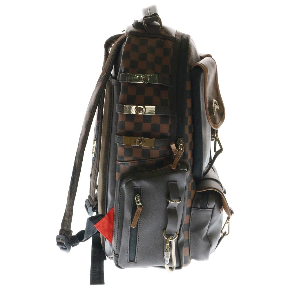 SPRAYGROUND(スプレーグラウンド) Backpack 総柄 マルチポケットリュックサック バックパック ブラウン