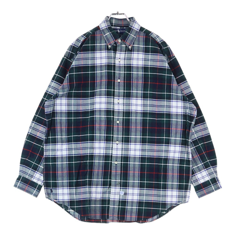 POLO RALPH LAUREN(ポロラルフローレン) PLAID LONG SLEEVE SHIRT チェック柄 長袖シャツ グリーン/ホワイト