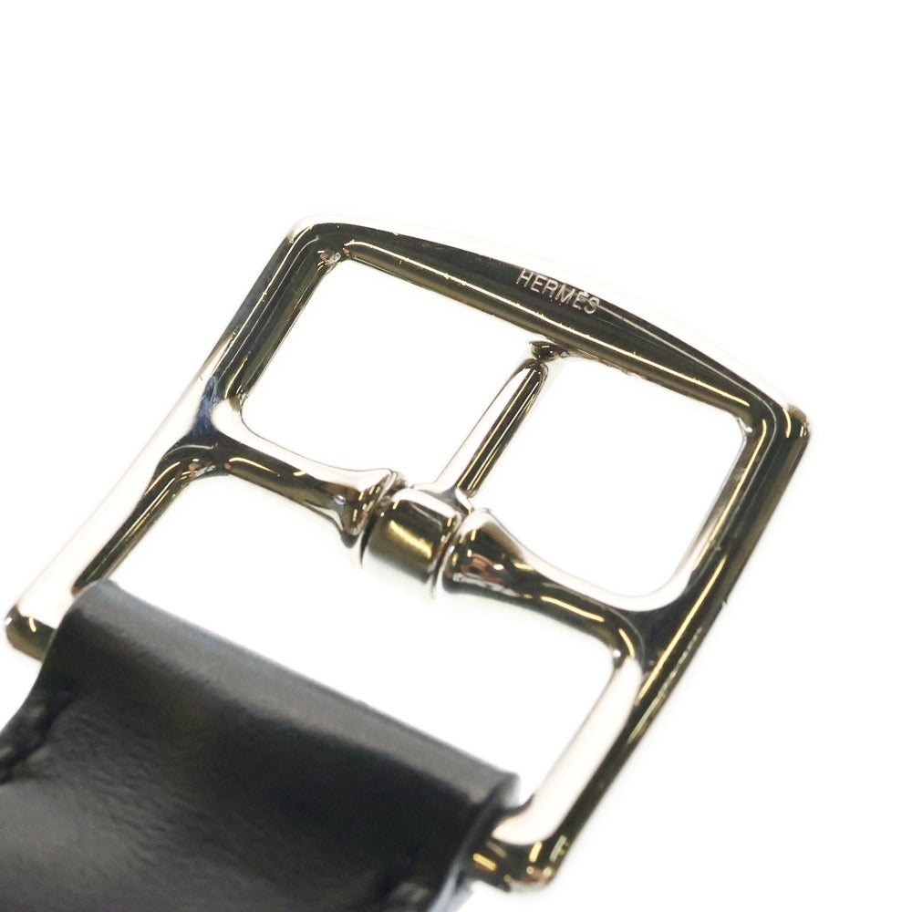 HERMES(エルメス) エトリヴィエール スクエアバックル レザーベルト ブラック