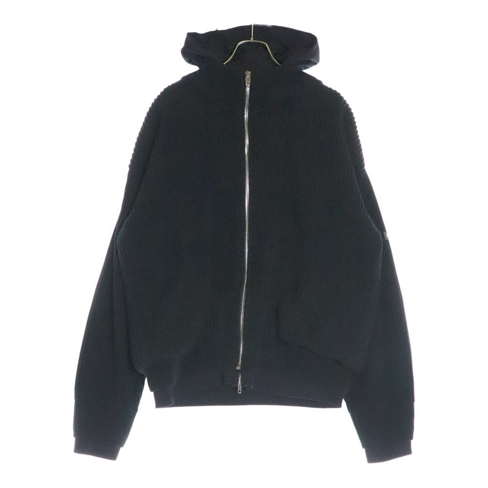 BALENCIAGA(バレンシアガ) 24SS Zip Up Cardigan レイヤード ジップアップカーディガン フーディー ブラック 771192 T3297