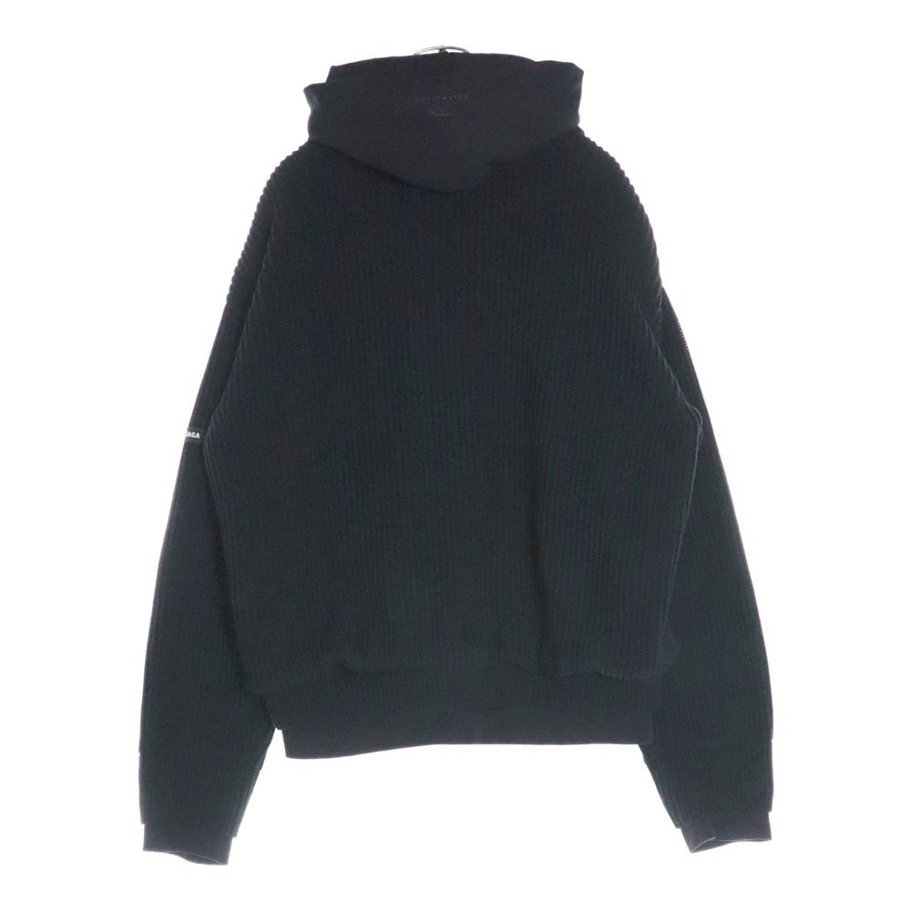 BALENCIAGA(バレンシアガ) 24SS Zip Up Cardigan レイヤード ジップアップカーディガン フーディー ブラック 771192 T3297