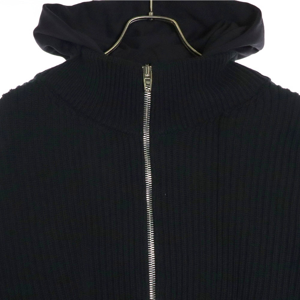 BALENCIAGA(バレンシアガ) 24SS Zip Up Cardigan レイヤード ジップアップカーディガン フーディー ブラック 771192 T3297