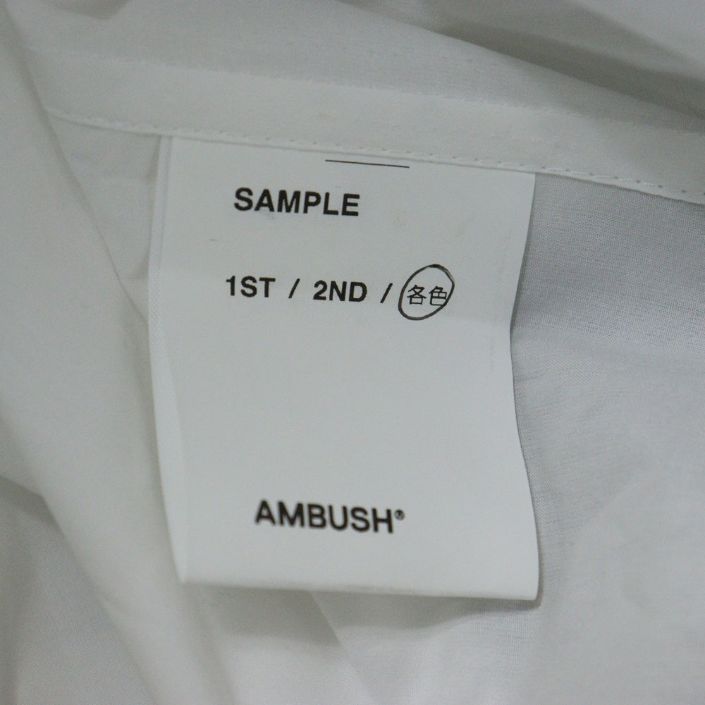 AMBUSH(アンブッシュ) pearl Shirt パールボタン半袖シャツ ホワイト 【SAMPLE品】