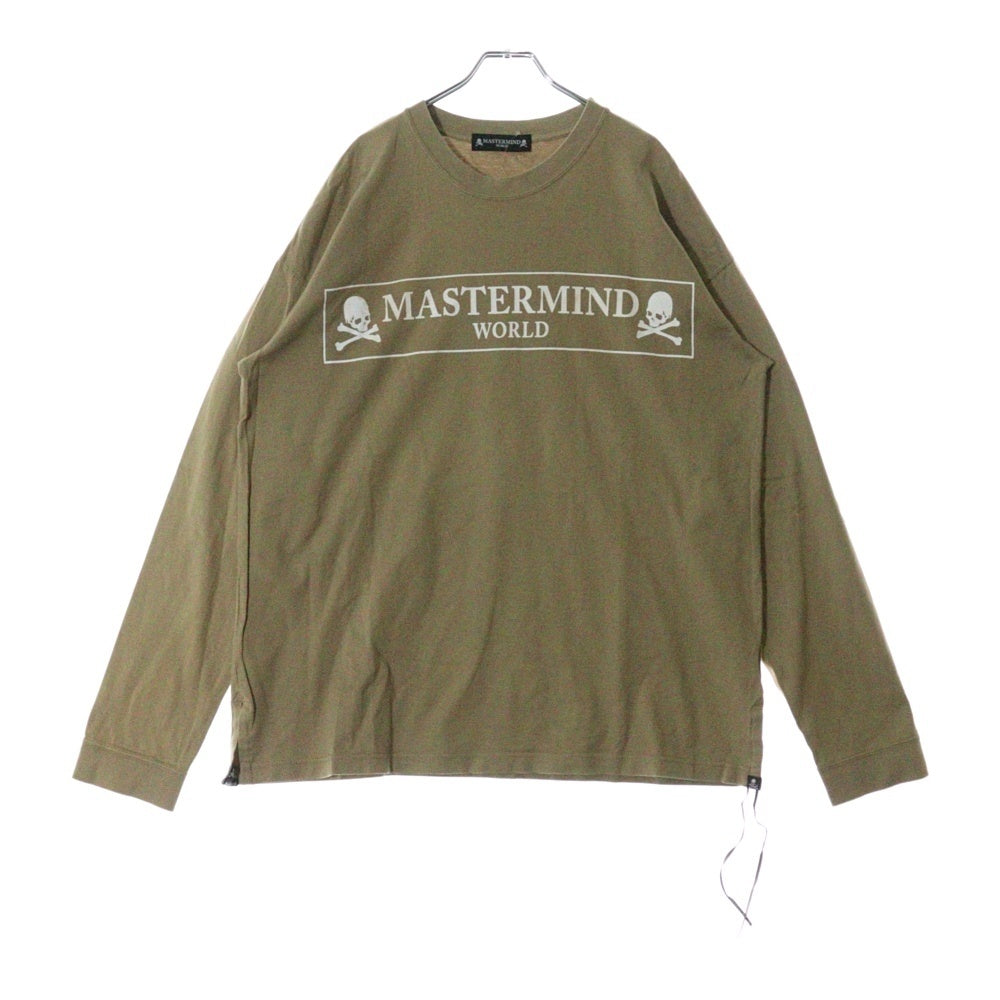 MASTER MIND WORLD(マスターマインド ワールド) スカルプリント長袖Tシャツ ロンT ベージュ MW17P01-TS015-010