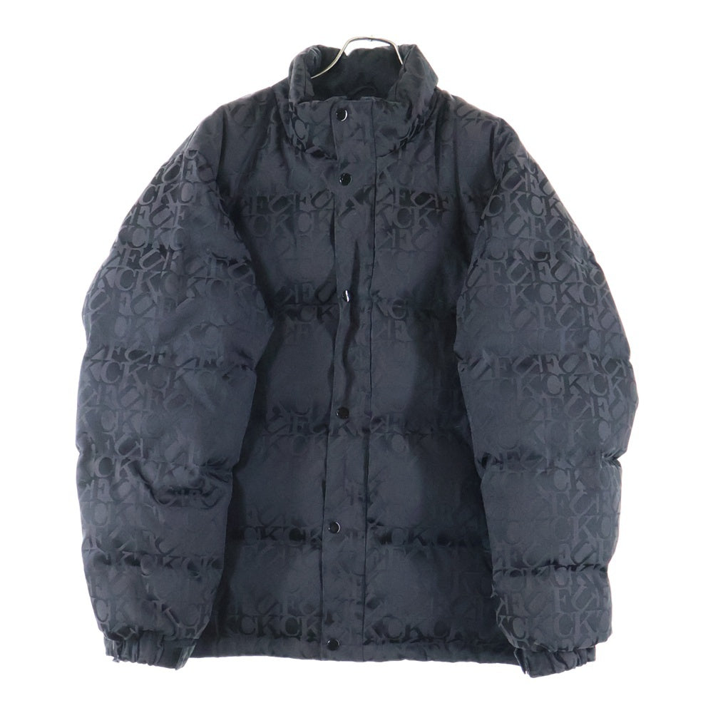SUPREME(シュプリーム) 17AW Fuck Jacquard Puffy Jacke ファックジャガード パフィジャケット 総柄 ダウンジャケット ブラック