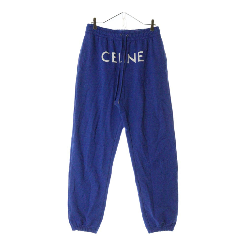CELINE(セリーヌ) 21SS Logo Print Sweat Pants ロゴプリントコットンジョガースウェットパンツ 2Z056052H ブルー
