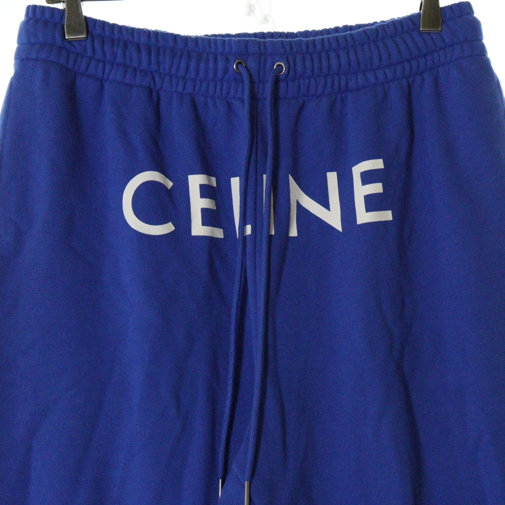 CELINE(セリーヌ) 21SS Logo Print Sweat Pants ロゴプリントコットンジョガースウェットパンツ 2Z056052H ブルー