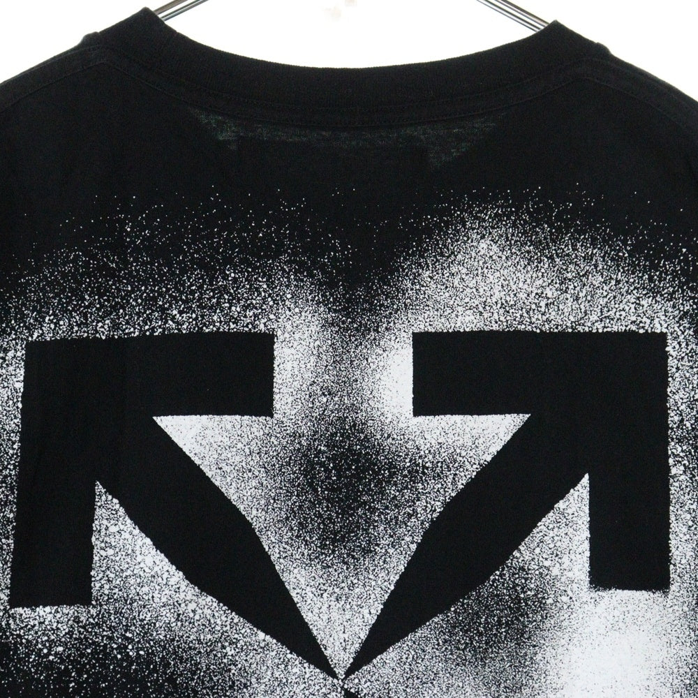 OFF-WHITE(オフホワイト) STENCIL S/S SLIM TEE バックプリント クルーネック半袖Tシャツカットソー OMAA027E20JER006 ブラック