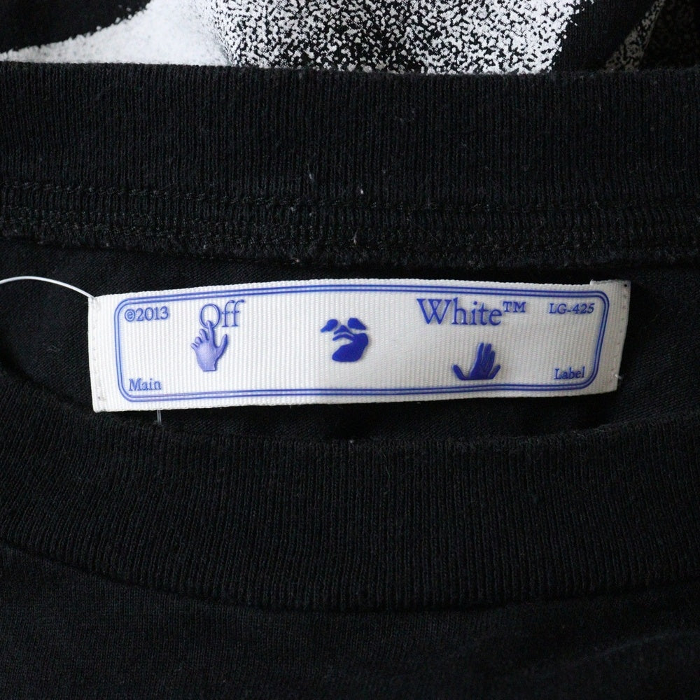 OFF-WHITE(オフホワイト) STENCIL S/S SLIM TEE バックプリント クルーネック半袖Tシャツカットソー OMAA027E20JER006 ブラック