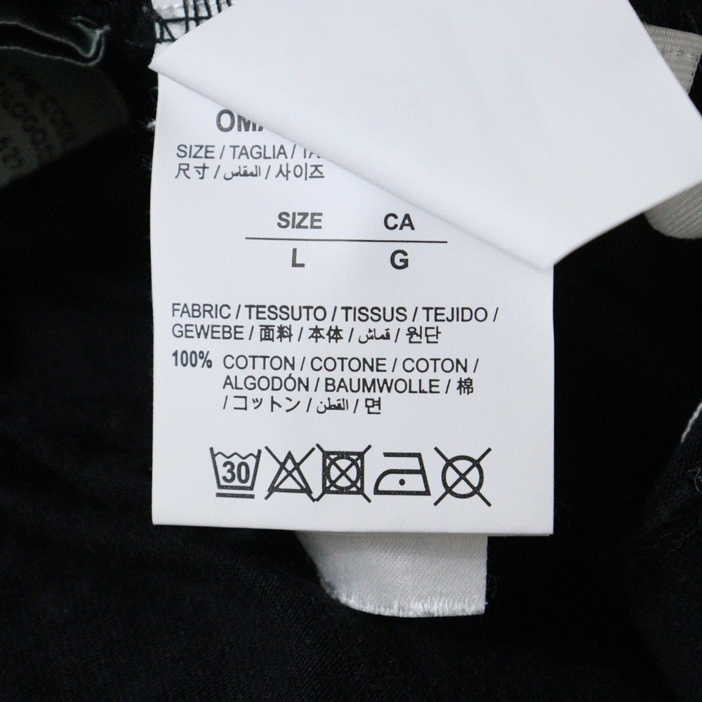 OFF-WHITE(オフホワイト) STENCIL S/S SLIM TEE バックプリント クルーネック半袖Tシャツカットソー OMAA027E20JER006 ブラック