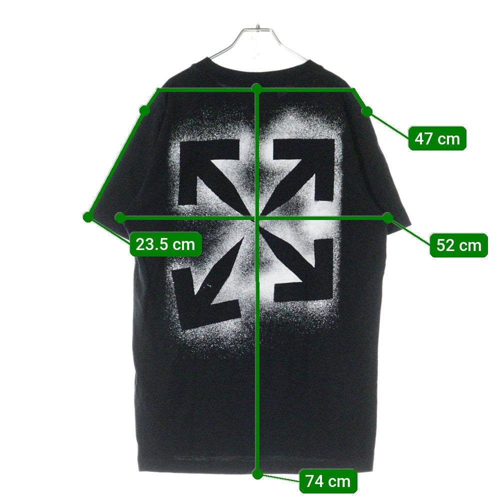 OFF-WHITE(オフホワイト) STENCIL S/S SLIM TEE バックプリント クルーネック半袖Tシャツカットソー OMAA027E20JER006 ブラック
