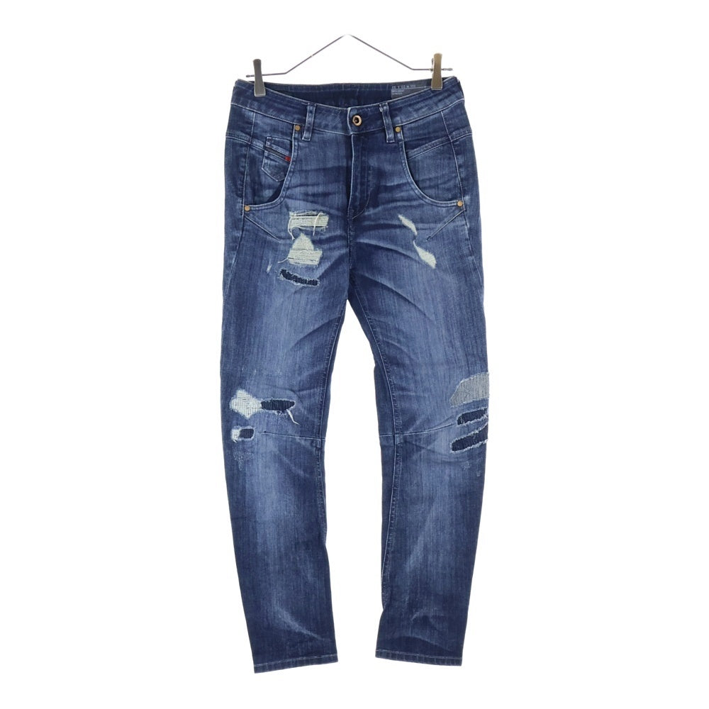 DIESEL INDUSTRY(ディーゼルインダストリー) FAYZA ダメージ加工ストレッチデニムパンツ レディース スキニーデニムパンツ WASH0854Tインディゴ