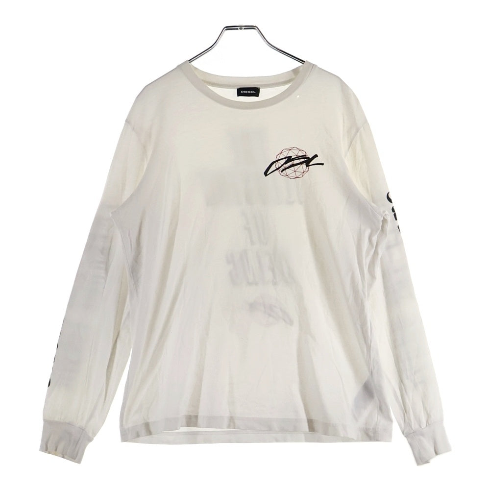 DIESEL(ディーゼル) アームプリント 長袖Tシャツ ロンT カットソー ホワイト A00301-0HAYU