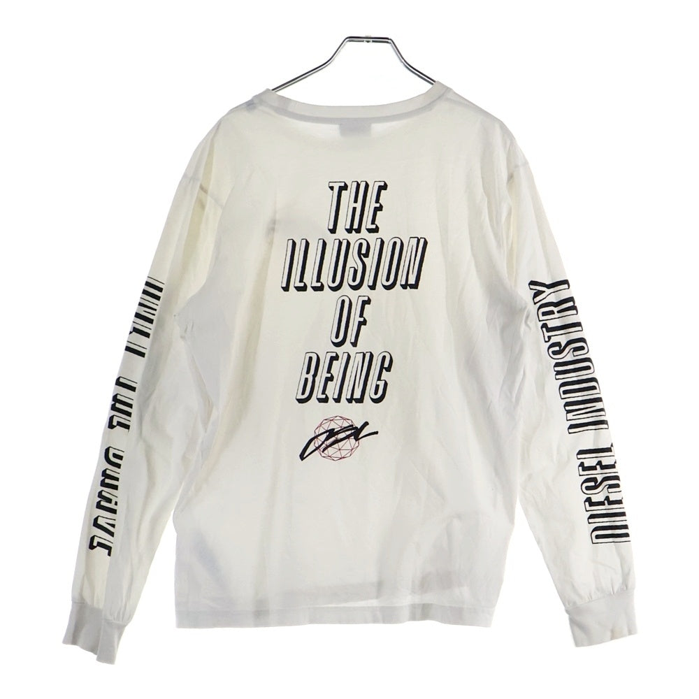 DIESEL(ディーゼル) アームプリント 長袖Tシャツ ロンT カットソー ホワイト A00301-0HAYU