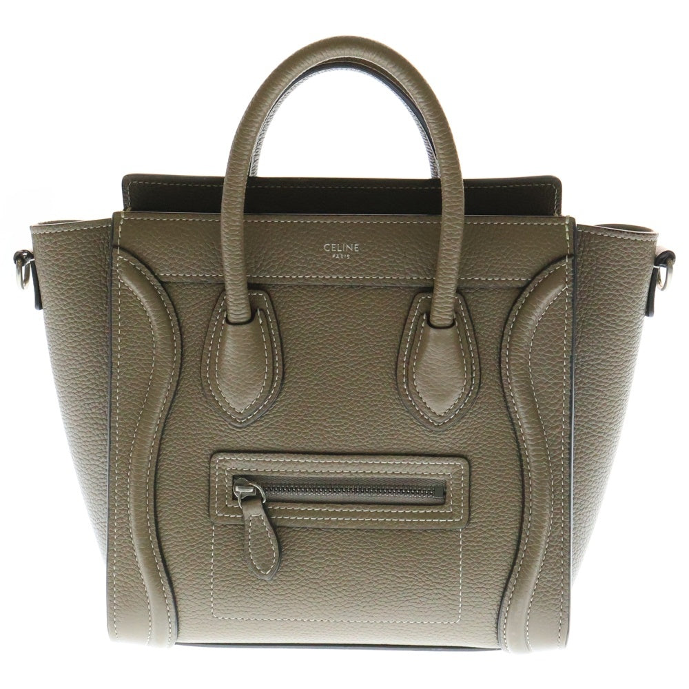 CELINE(セリーヌ) ラゲージ ナノショッパー レザー2WAYハンドバッグ ショルダーバッグ ブラウン