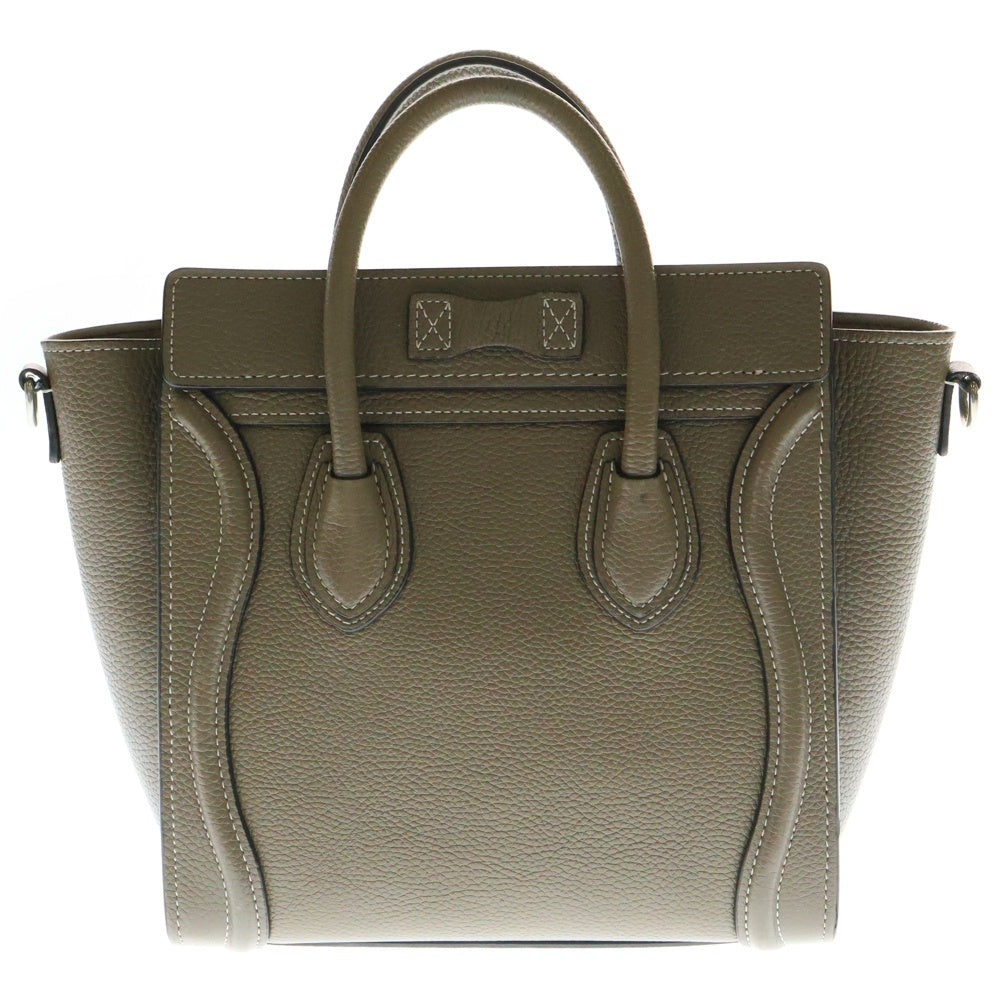 CELINE(セリーヌ) ラゲージ ナノショッパー レザー2WAYハンドバッグ ショルダーバッグ ブラウン
