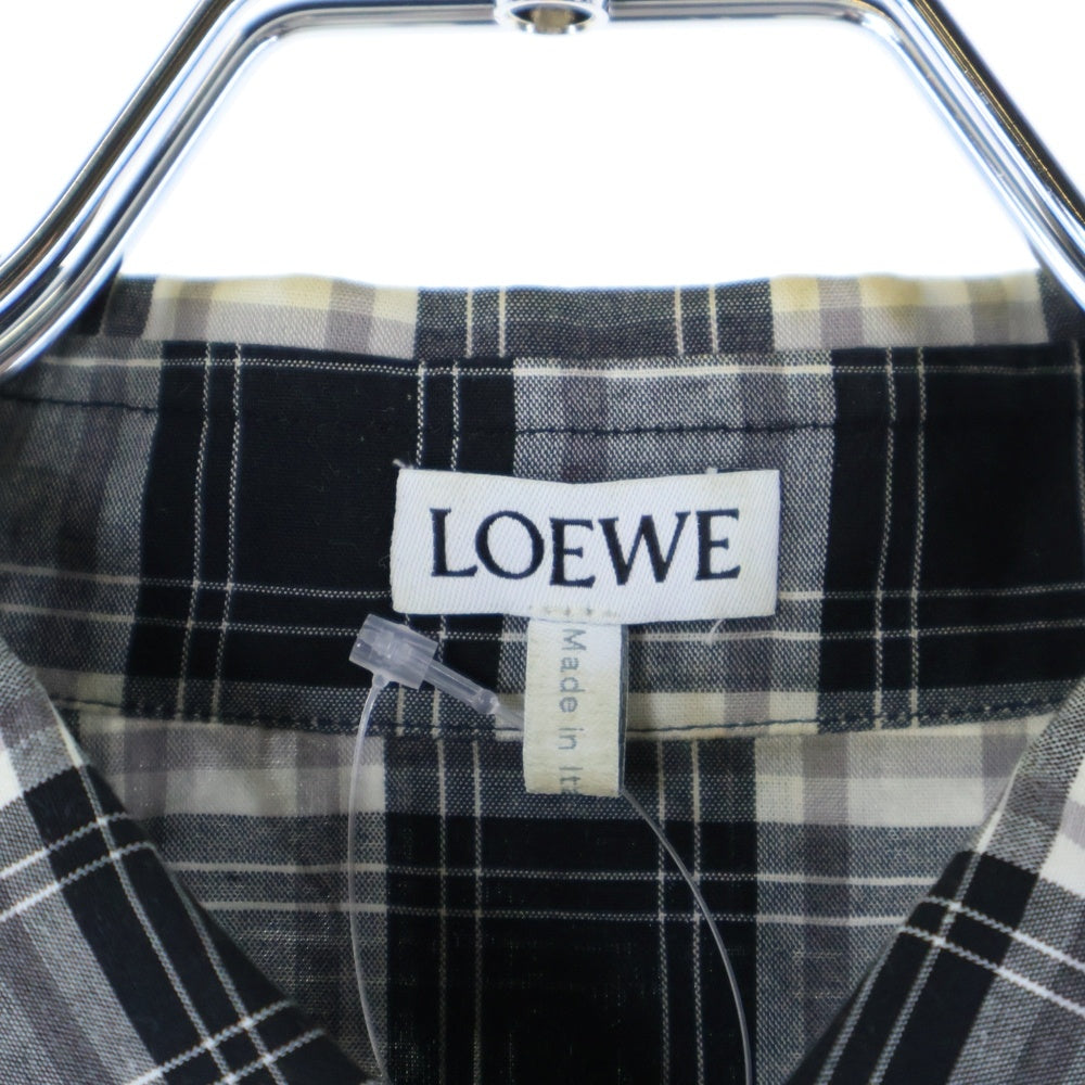 LOEWE(ロエベ) アナグラムパッチ チェック柄 長袖シャツ ブラック H526Y05W70