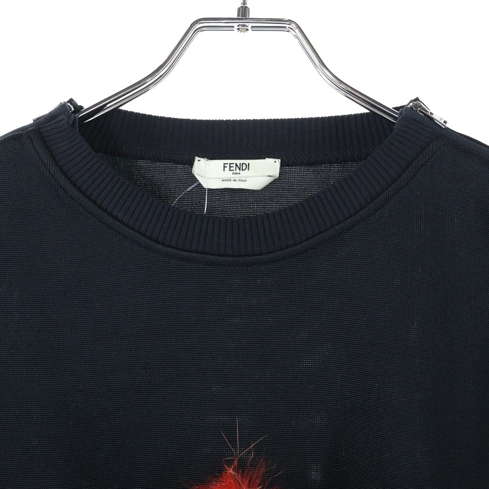 FENDI(フェンディ) Karlito Karl Lover Sweater カーリト クルーネックトレーナー セーター ブラック FS6575 30T