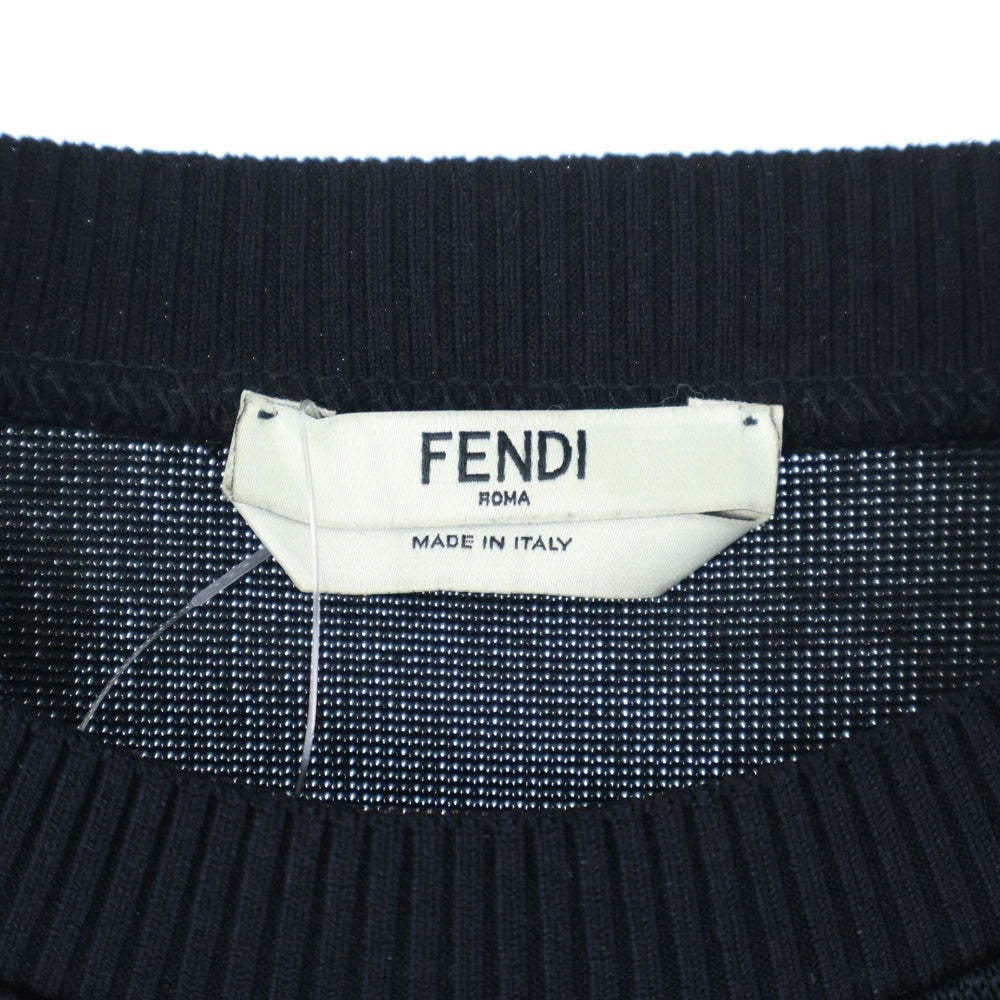 FENDI(フェンディ) Karlito Karl Lover Sweater カーリト クルーネックトレーナー セーター ブラック FS6575 30T