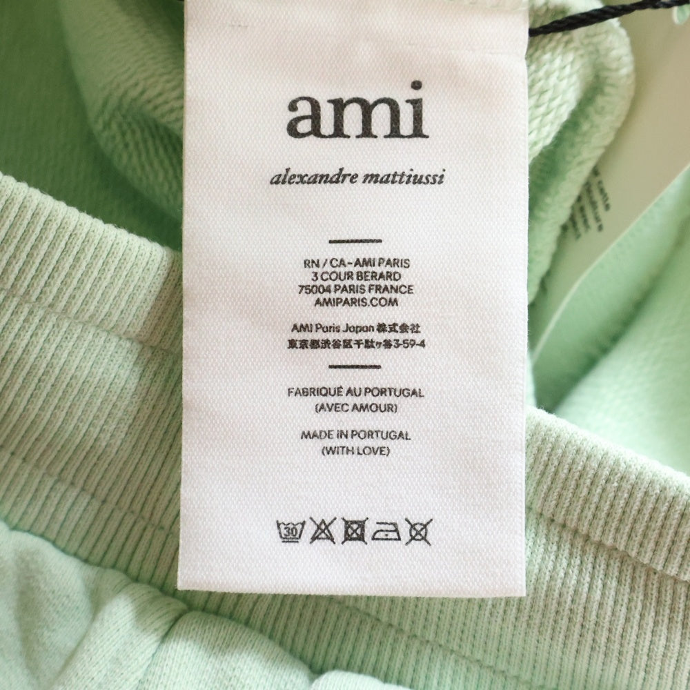 AMI Alexandre Mattiussi(アミアレクサンドルマテュッシ) Ami de Coeur Short ロゴ刺繍 ハーフパンツ グリーン E22HSO602.747