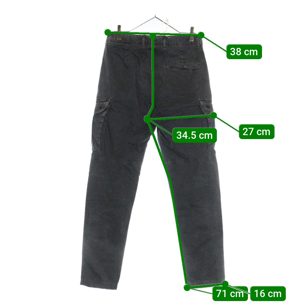 STONE ISLAND(ストーンアイランド) RE-T Straight-Leg Cargo Trousers ロゴワッペン ウォッシュド加工 カーゴパンツ グレー 741530504
