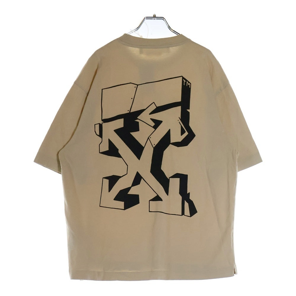 OFF-WHITE(オフホワイト) 22SS Graffiti Arrows Printed T-Shirt オーバーサイズ半袖Tシャツ ベージュ OMAA120S22JER003