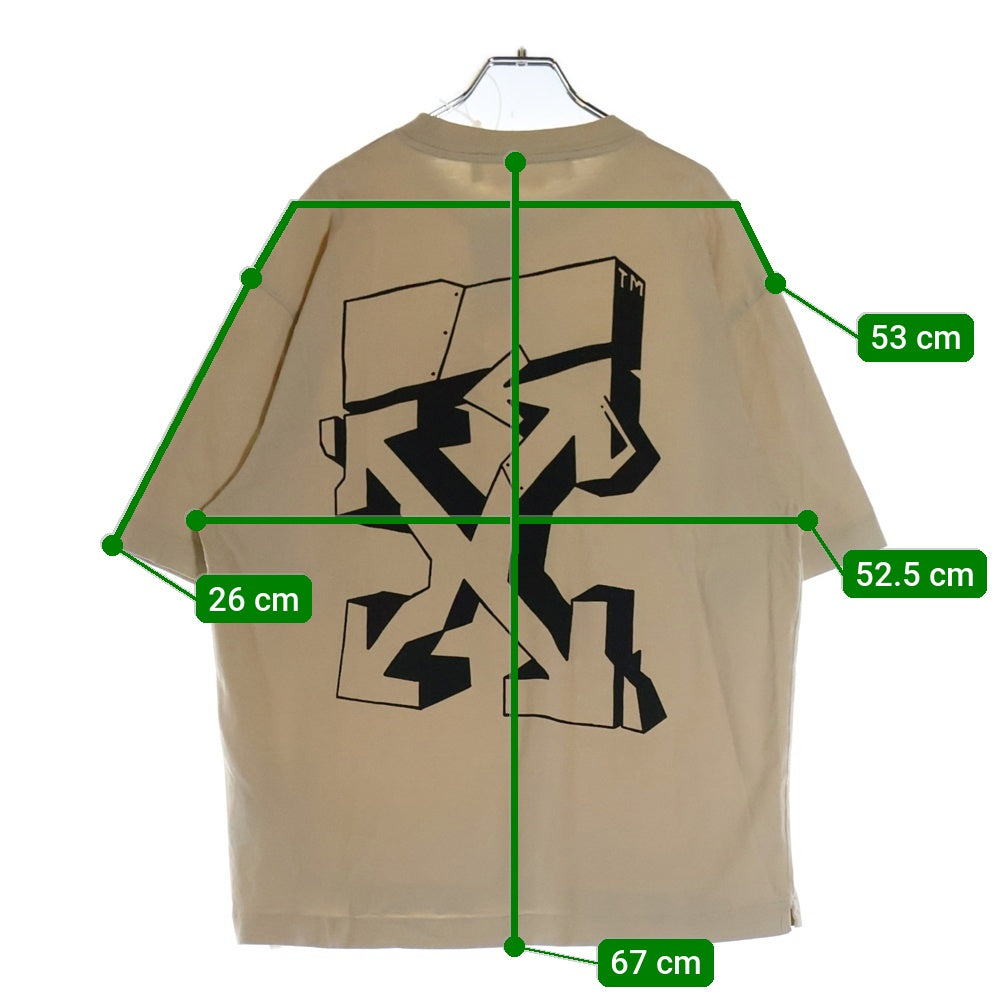 OFF-WHITE(オフホワイト) 22SS Graffiti Arrows Printed T-Shirt オーバーサイズ半袖Tシャツ ベージュ OMAA120S22JER003